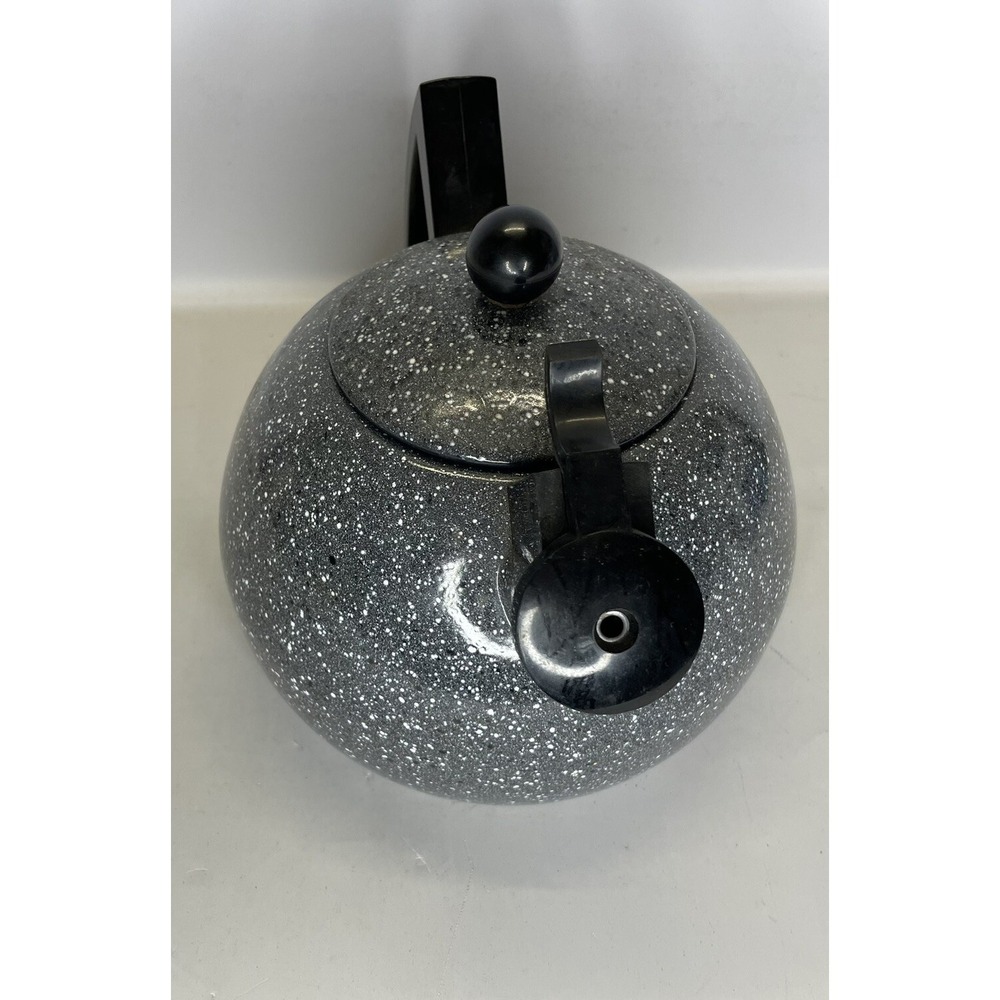 Copco Sam Lebowitz Speckled Enamelware Whistling Tea Kettle Modern Atomic‎